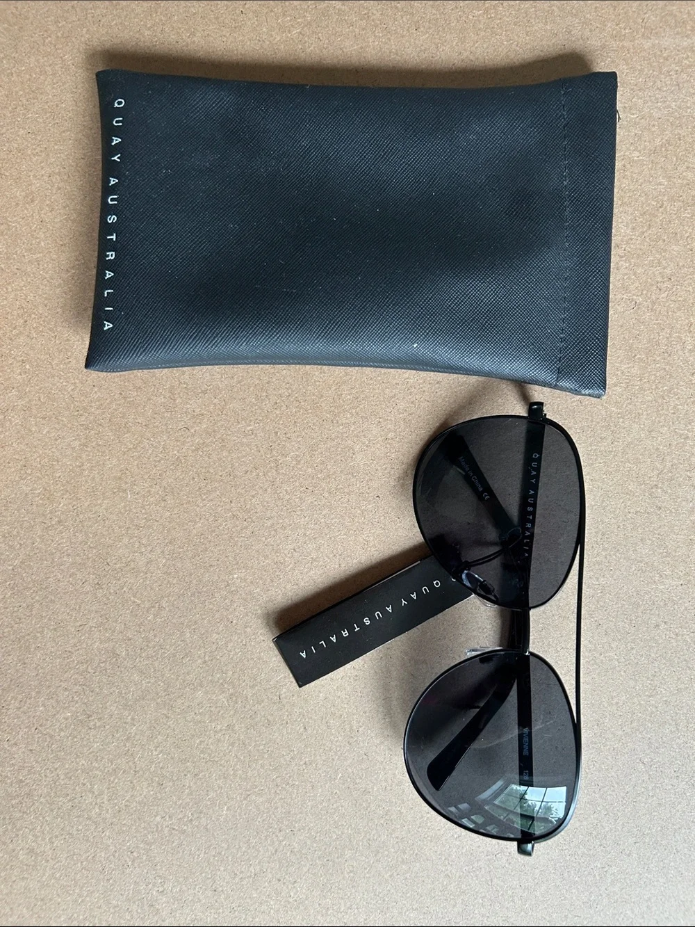 Quay Black Aviator Sunglasses